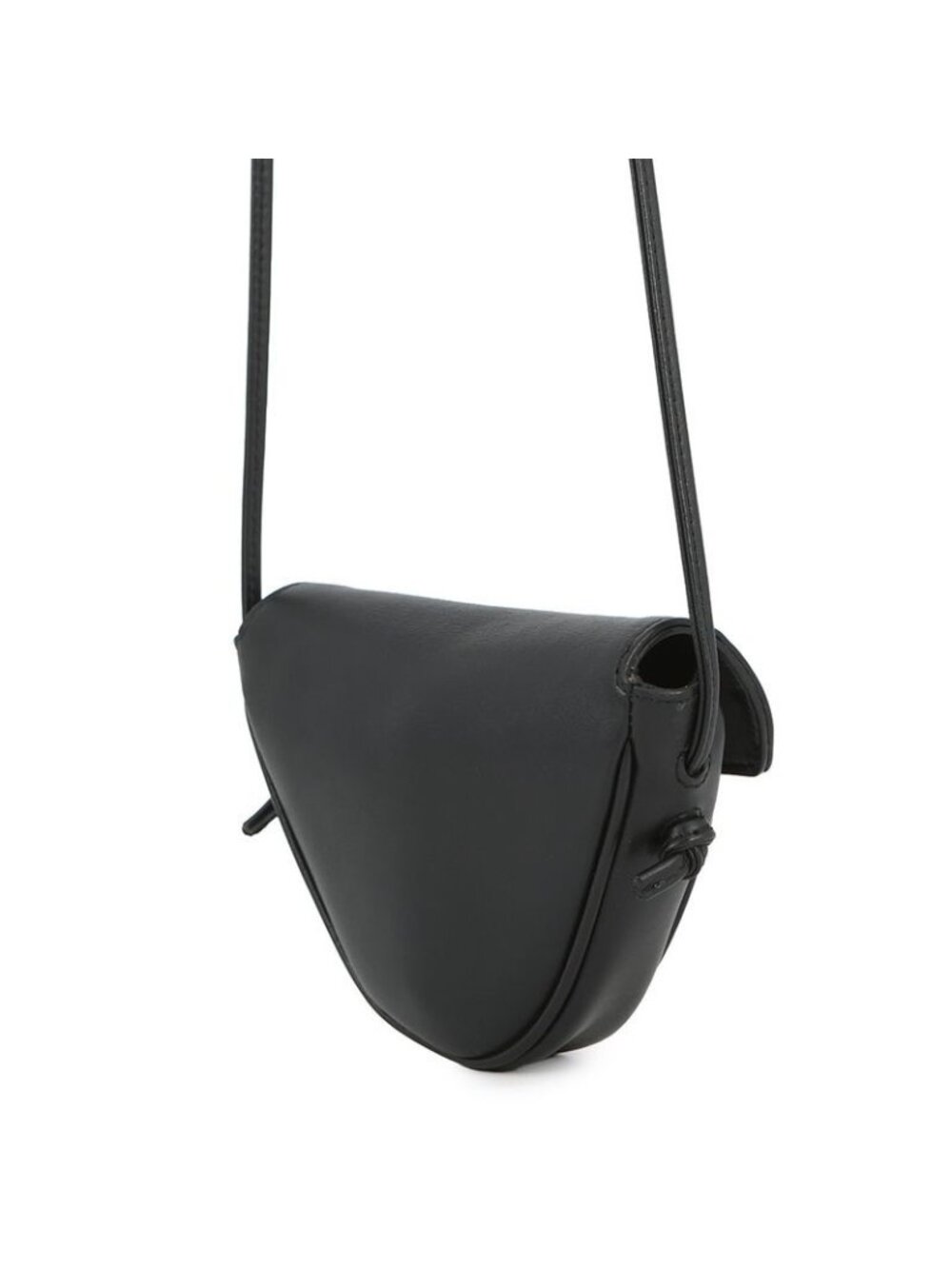 Celine Shoulder Bag Mini Triangle Logo Leather Pochette Black - Picture 2 of 10